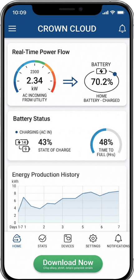Crown Monitor App en un teléfono